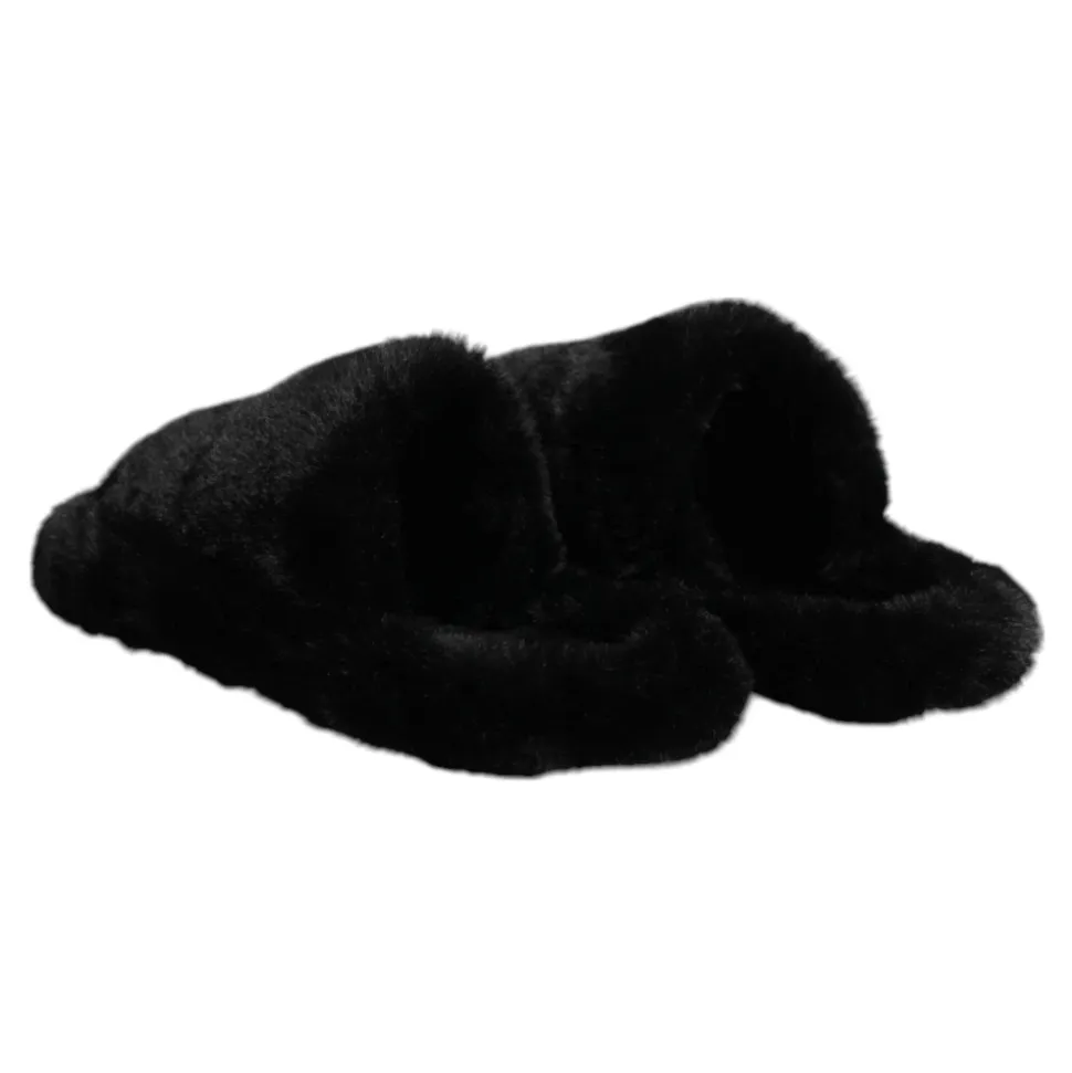 Czarne Welurowe Chodaki Kapcie Buty