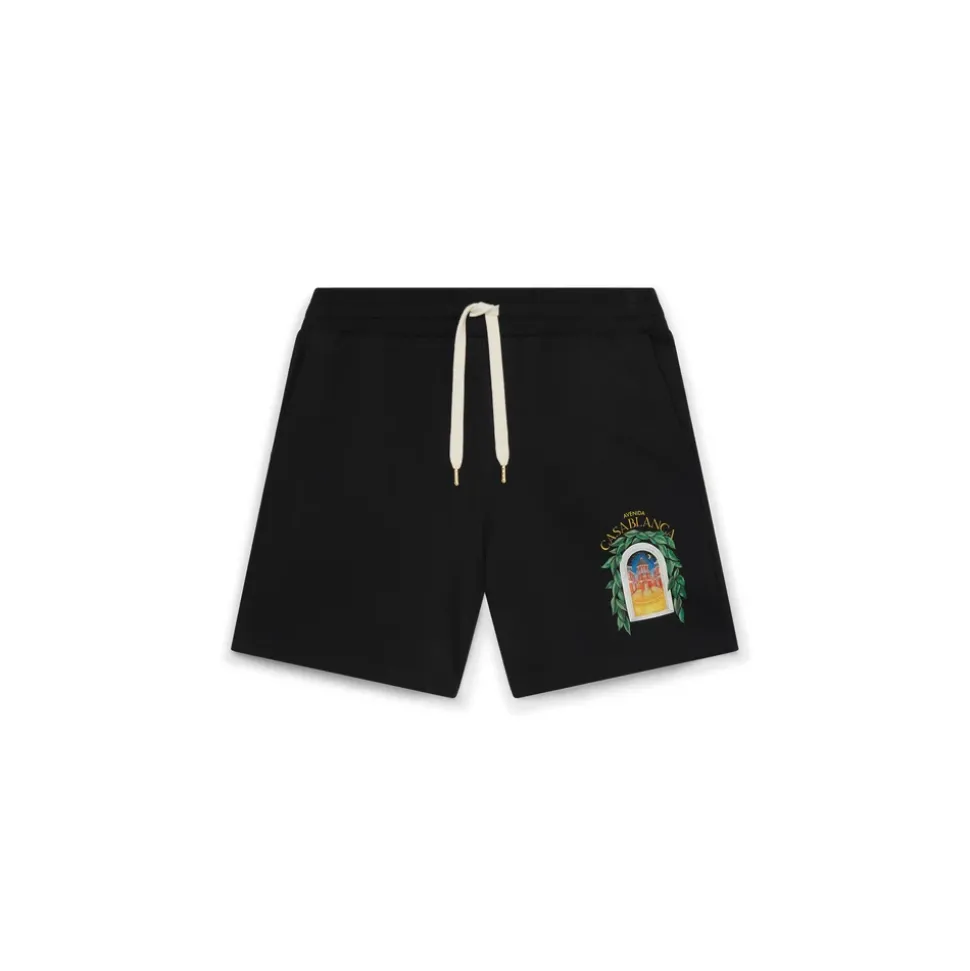 Czarny Avenida Wydrukowany Sweatshort