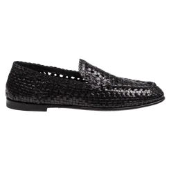 Czarny Loafer Kapcie Elegancki Styl