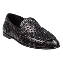 Czarny Loafer Kapcie Elegancki Styl