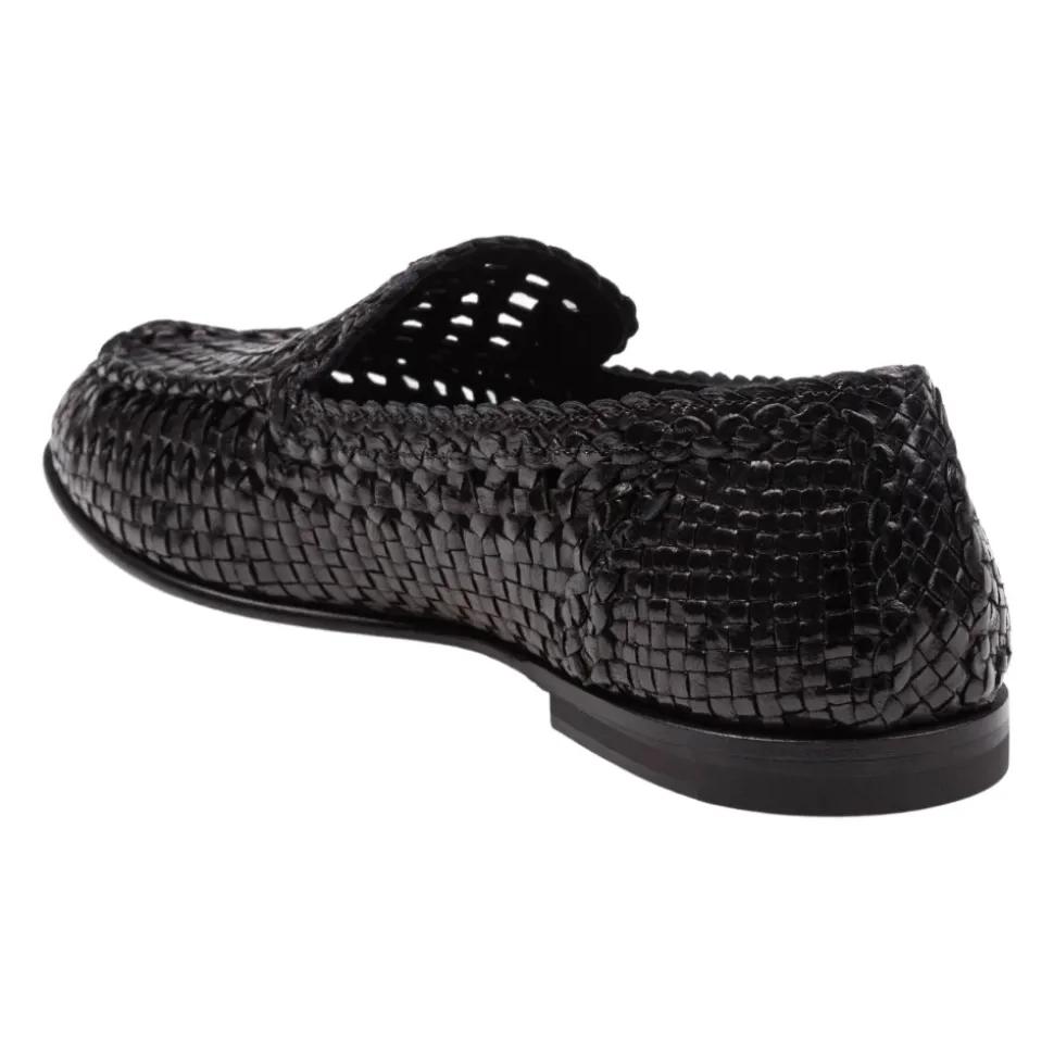 Czarny Loafer Kapcie Elegancki Styl
