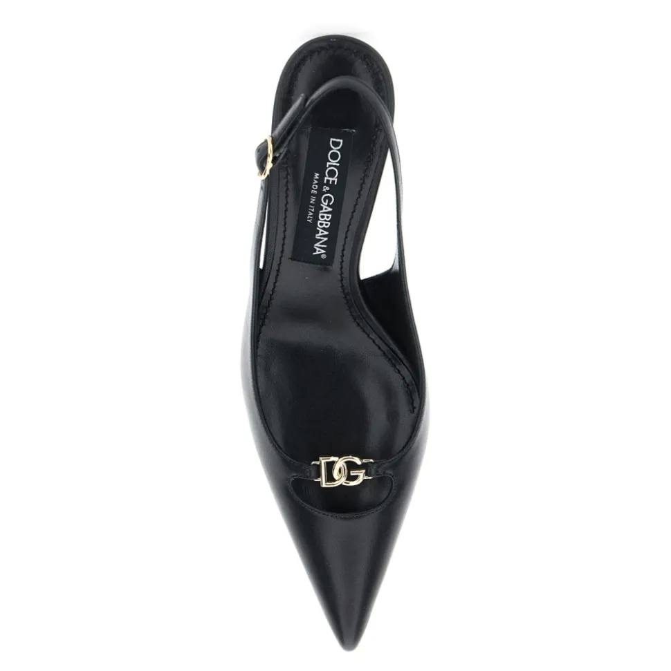 Czarny Obcas Slingback Lucido Styl