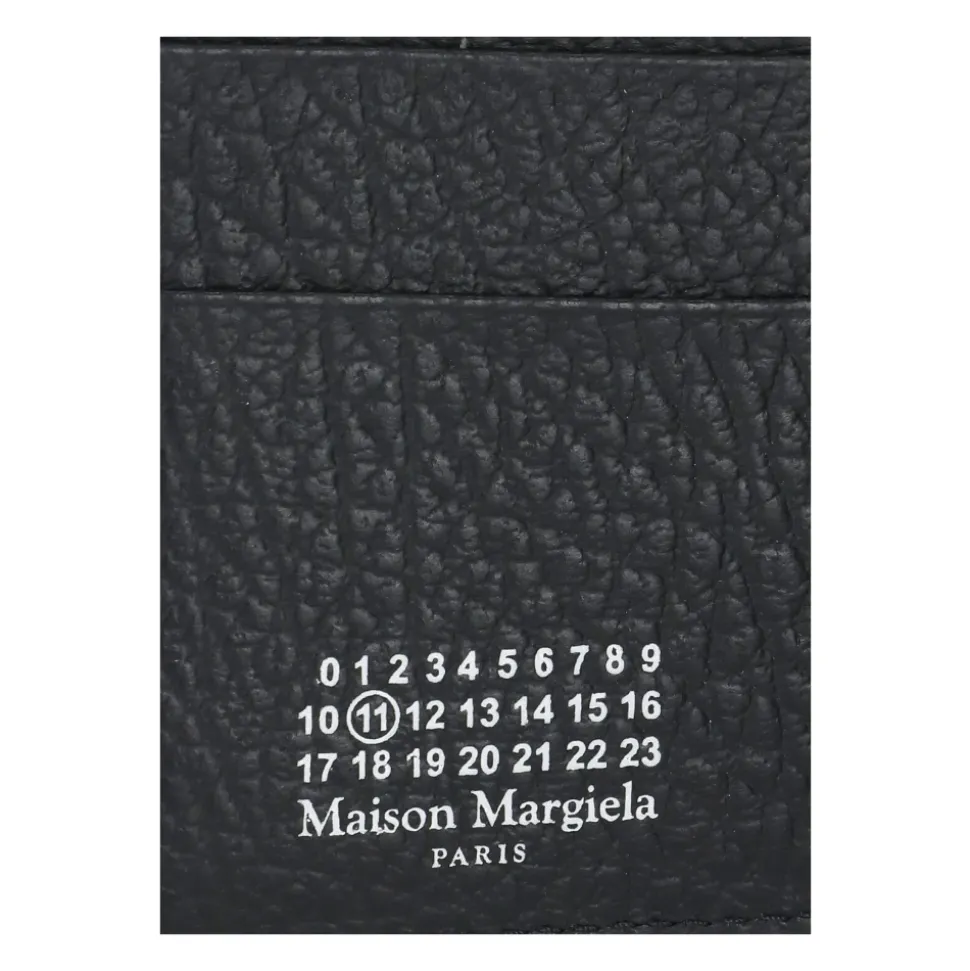 Czarny Portfel z Pebble Skóry