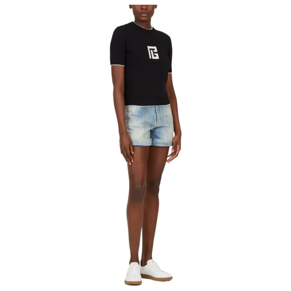 Dzianinowy sweter z logo