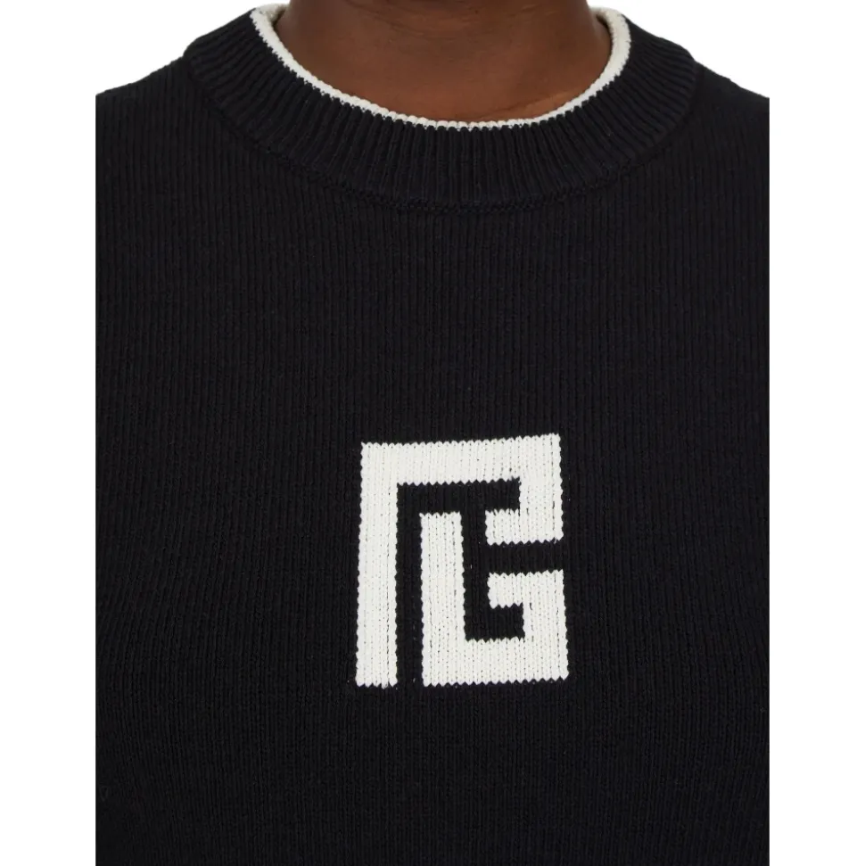 Dzianinowy sweter z logo