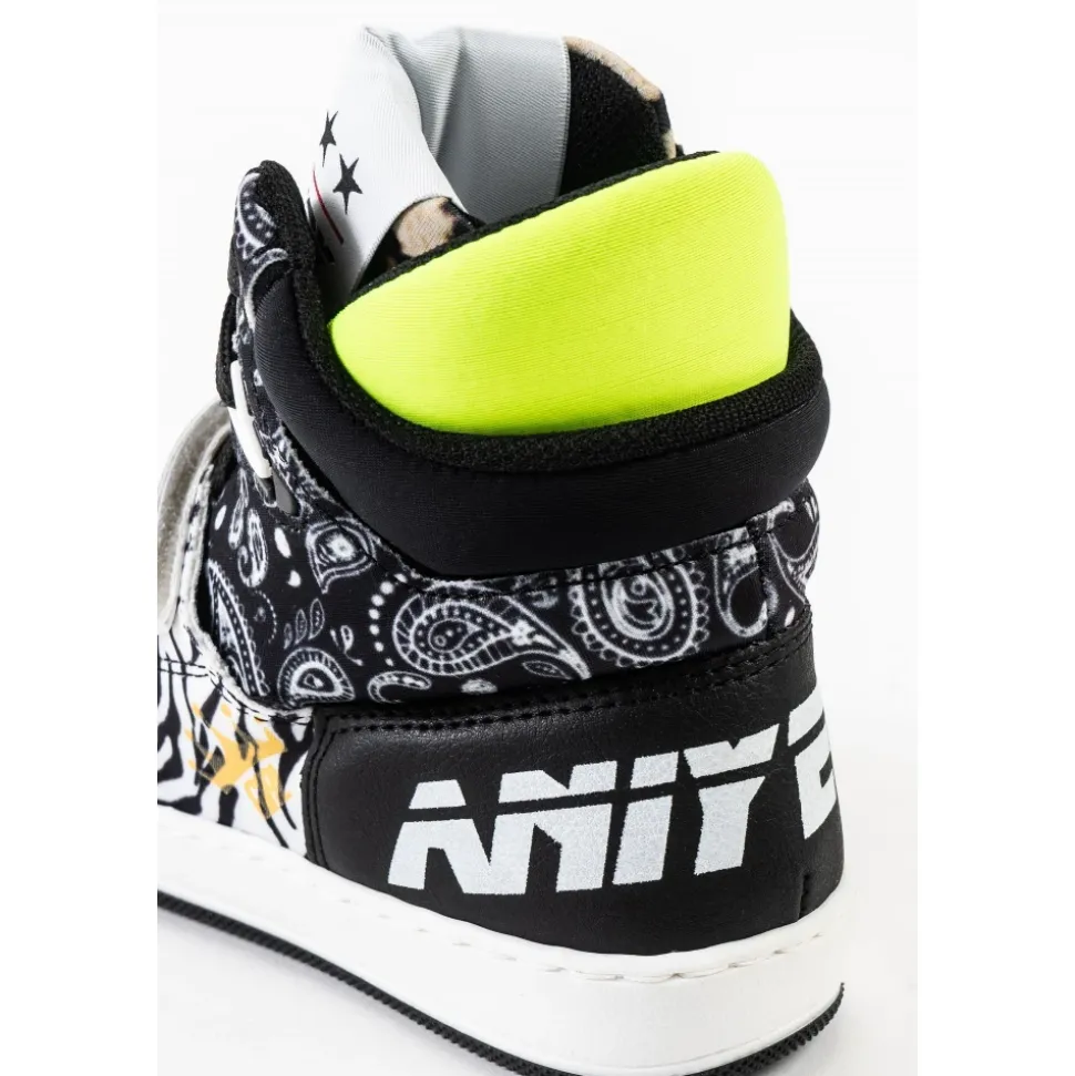 Dziecięce Sneakersy w Wielokolorowy Wzór Zwierzęcy