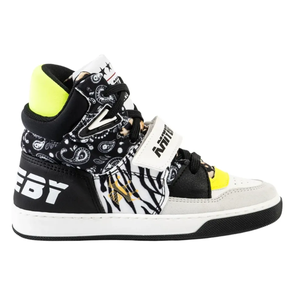 Dziecięce Sneakersy w Wielokolorowy Wzór Zwierzęcy