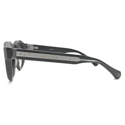 Eleganckie matowe czarne okulary panto