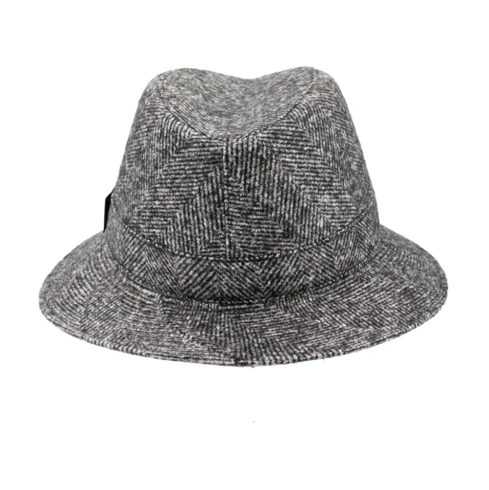 Elegant Herringbone Fedora Hat