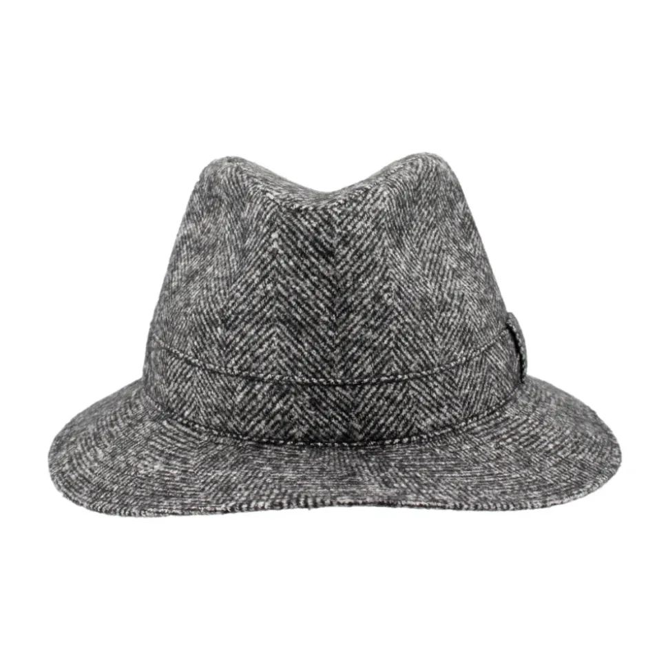 Elegant Herringbone Fedora Hat