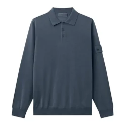 Ghost Piece Long-sleeve Polo Sweater