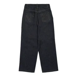 Haftowane Navy Blue Dziecięce Jeansy