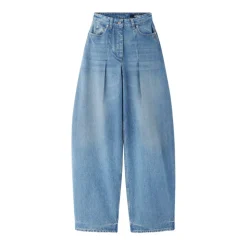 Jasnoniebieskie Spódnice z Denimu z Plisami