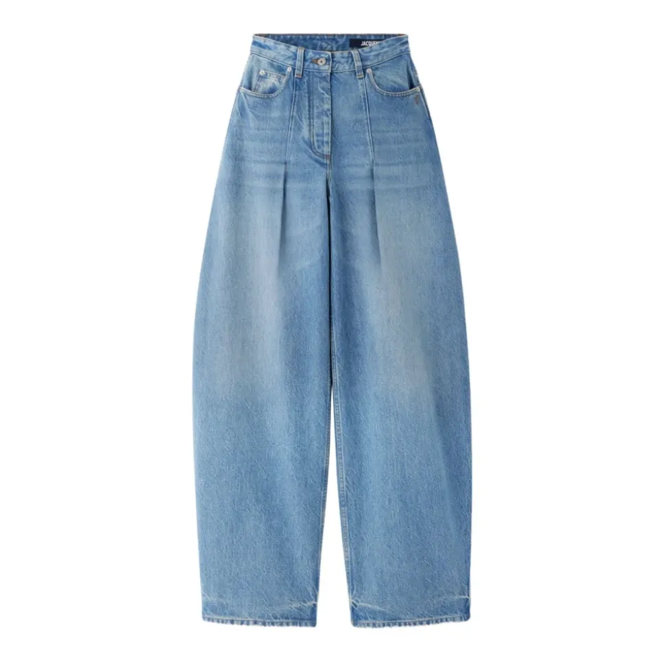 Jasnoniebieskie Spódnice z Denimu z Plisami