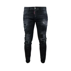 Jeansy Skater z efektem zniszczonej skóry Dsquared2