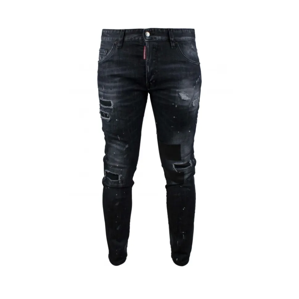 Jeansy Skater z efektem zniszczonej skóry Dsquared2