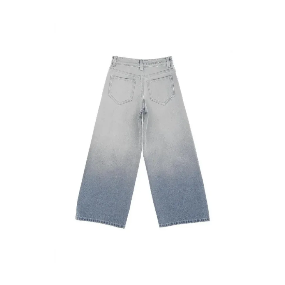 Jeansy z lejącego denimu o szerokich nogawkach z efektem ombre