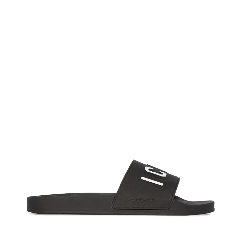 Klapki z nadrukiem logo Black