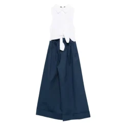 Kombinezon bez rękawów z detalem węzła