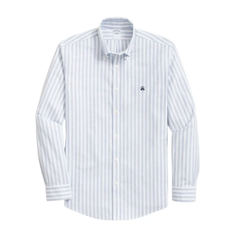 Koszula Oxford Slim Fit w kratę, elastyczna, nie wymagająca prasowania, z kołnierzykiem zapinanym na guziki