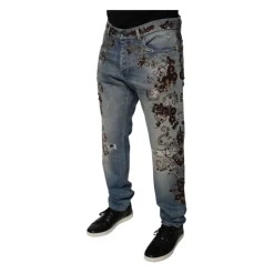 Kwiatowa Haftka Skinny Jeans