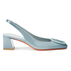 Lakierowane czółenka Slingback na średnim obcasie