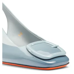 Lakierowane czółenka Slingback na średnim obcasie