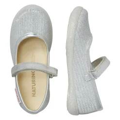 Leather and laminated fabric ballet flats PAVIA