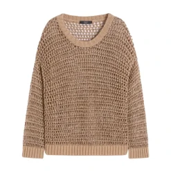 Linen and Cotton Mesh Jumper