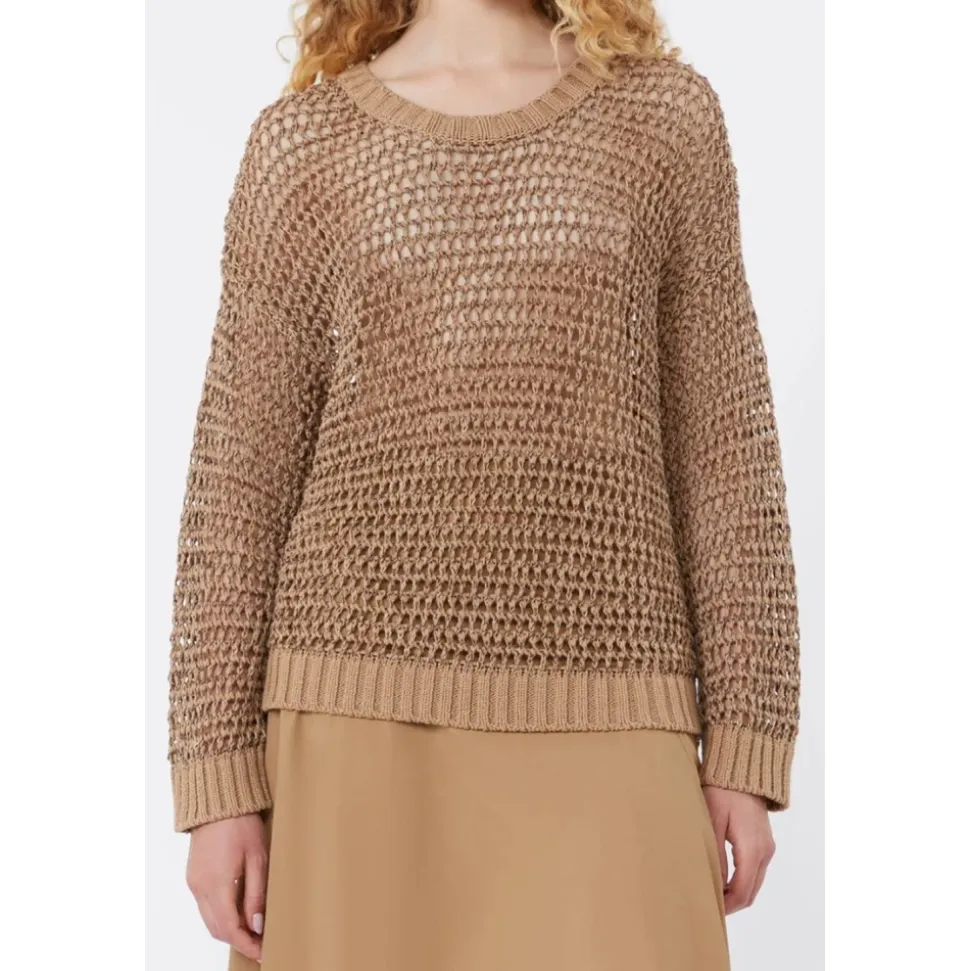 Linen and Cotton Mesh Jumper