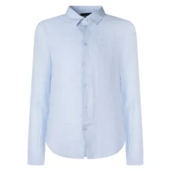 Linen Shirt with Eagle Embroidery
