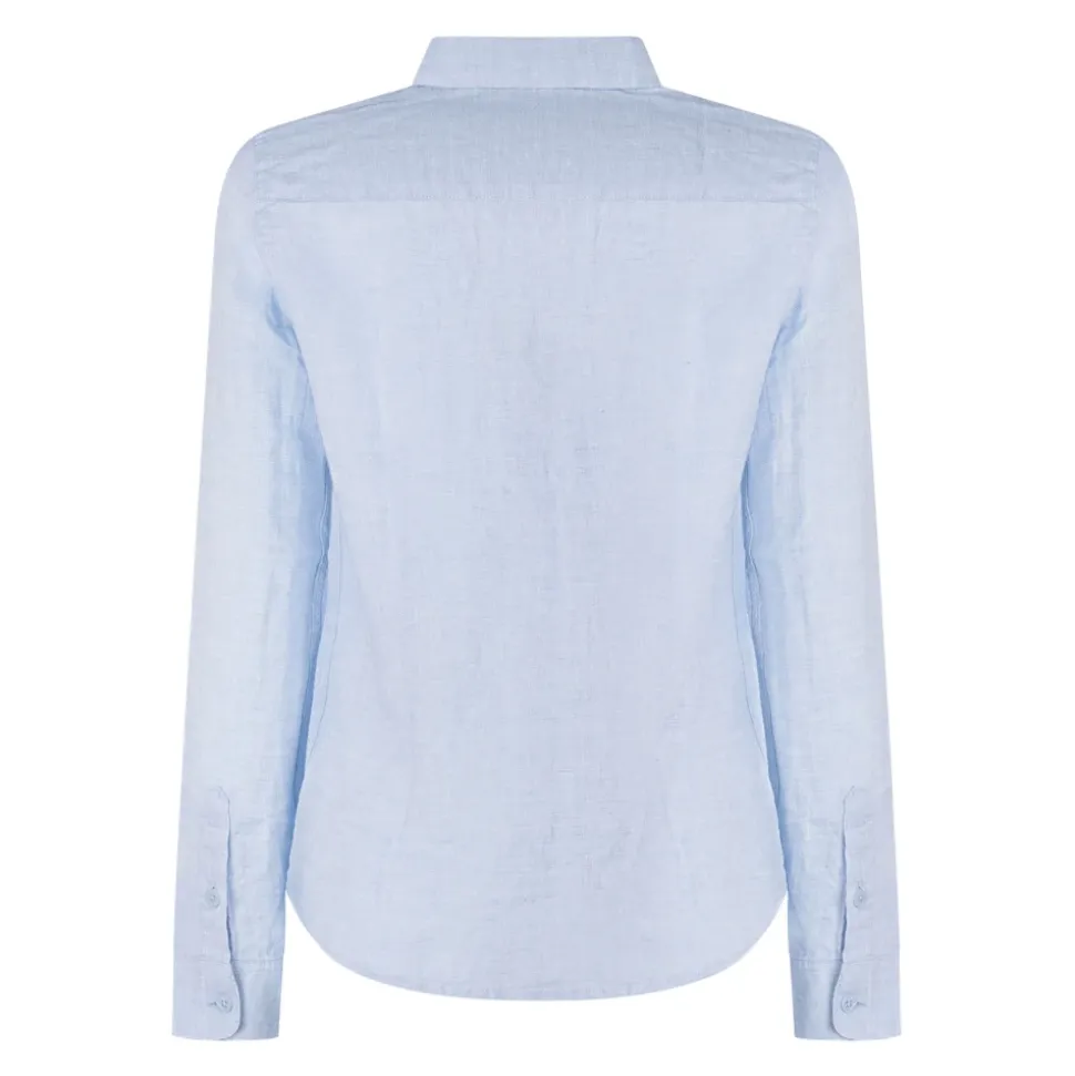 Linen Shirt with Eagle Embroidery