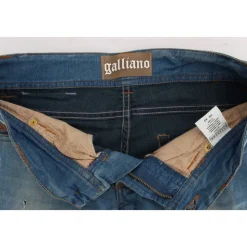 Luksusowe Niebieskie Slim Fit Designer Jeans