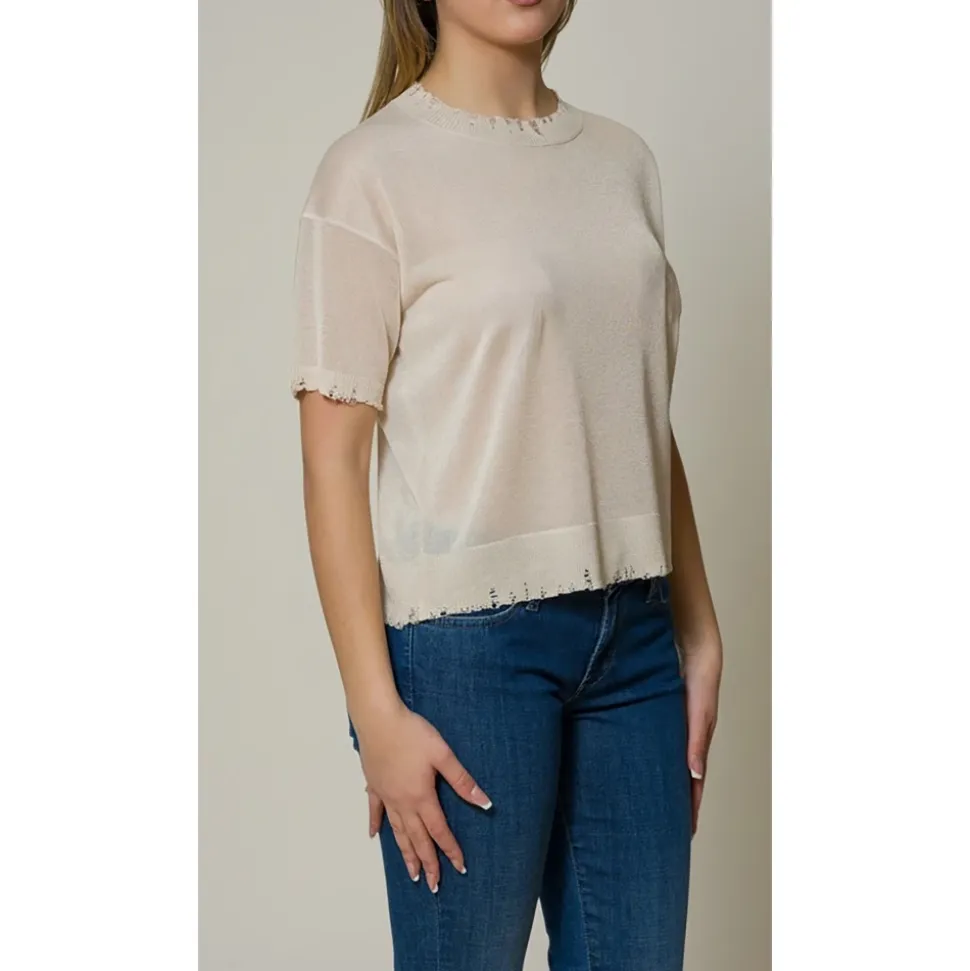 Maglia girocollo Damage Lurex