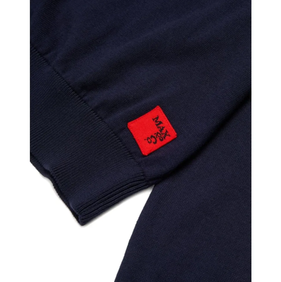 Maglia girocollo in tessuto e logo