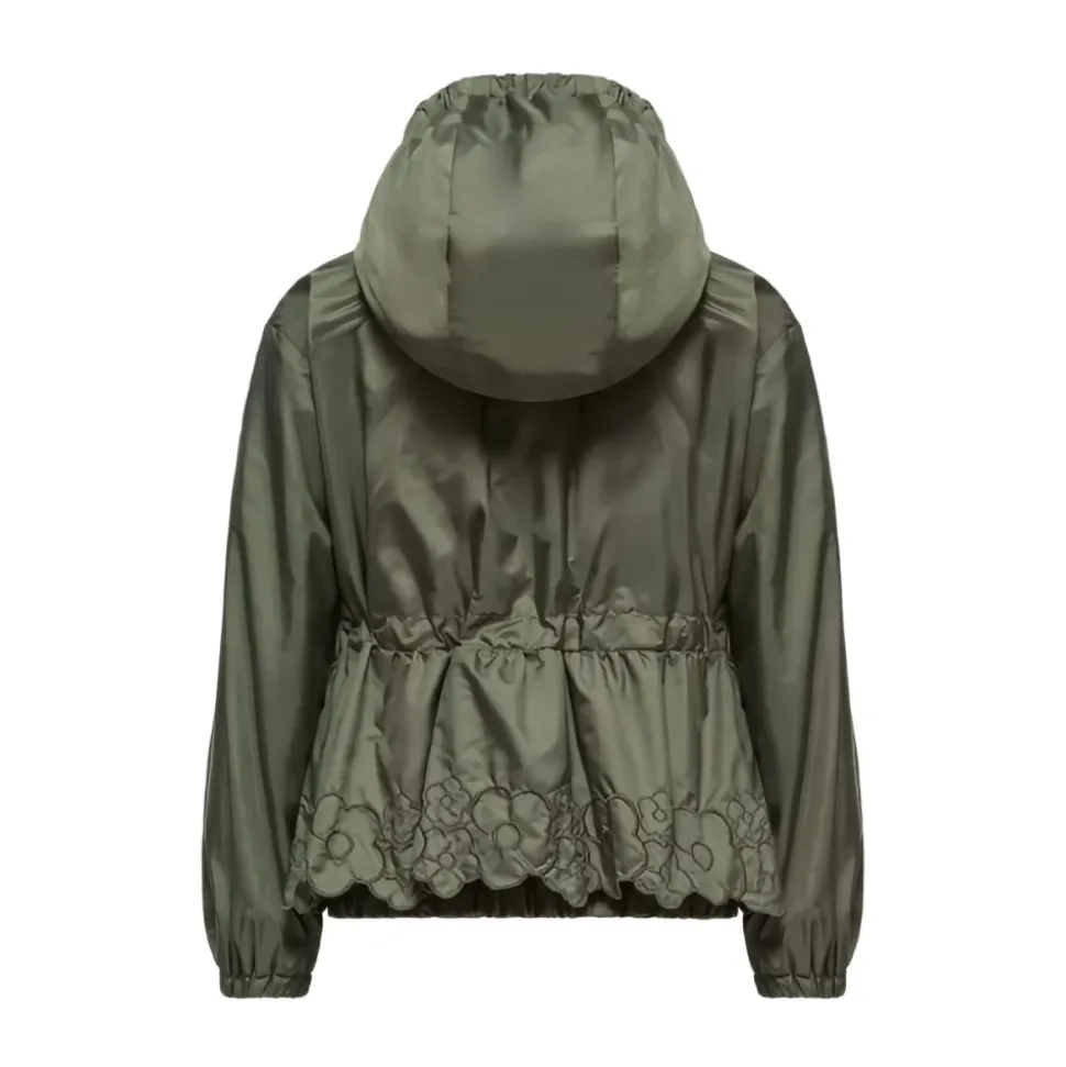 Manolya Embroidered Flowers Hooded Rain Jacket