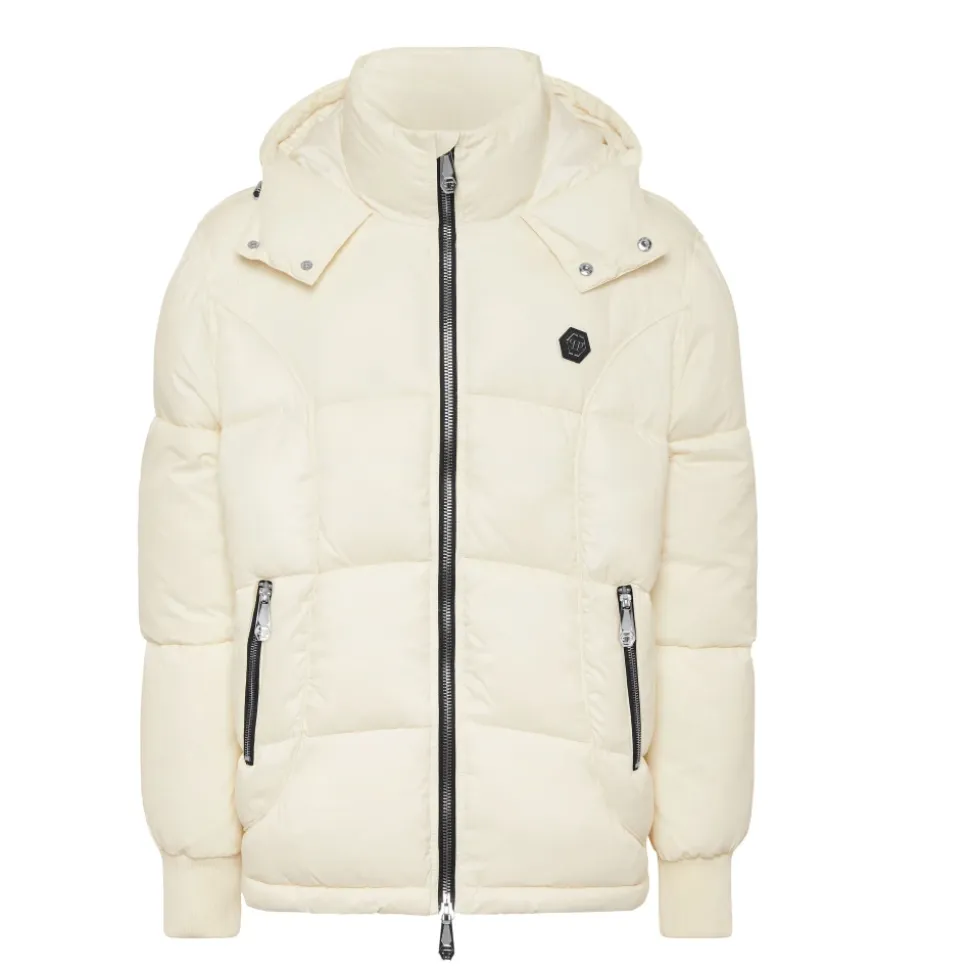 Mix Nylon Short Puffer Jacket