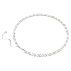 Naszyjnik Unisex Matrix Tennis Naszyjnik Kryształ Perła Okrągły Szlif Biały Rodowany 5689623