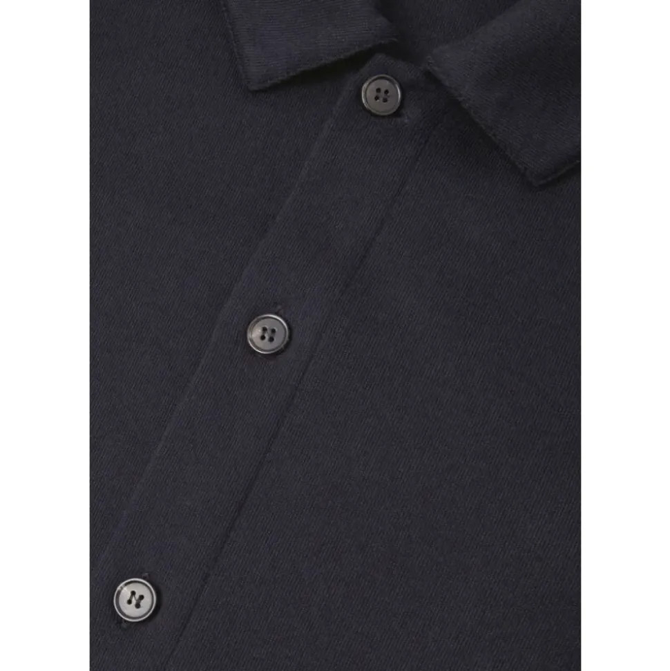 Niebieska Overshirt z Rogowymi Guzikami