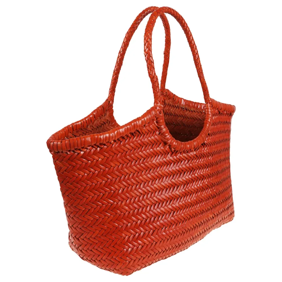 Niebieska Torba Shopper z Wzorem Koszykowym