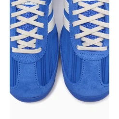 Niebieskie Retro Sneakersy z Gumową Podeszwą