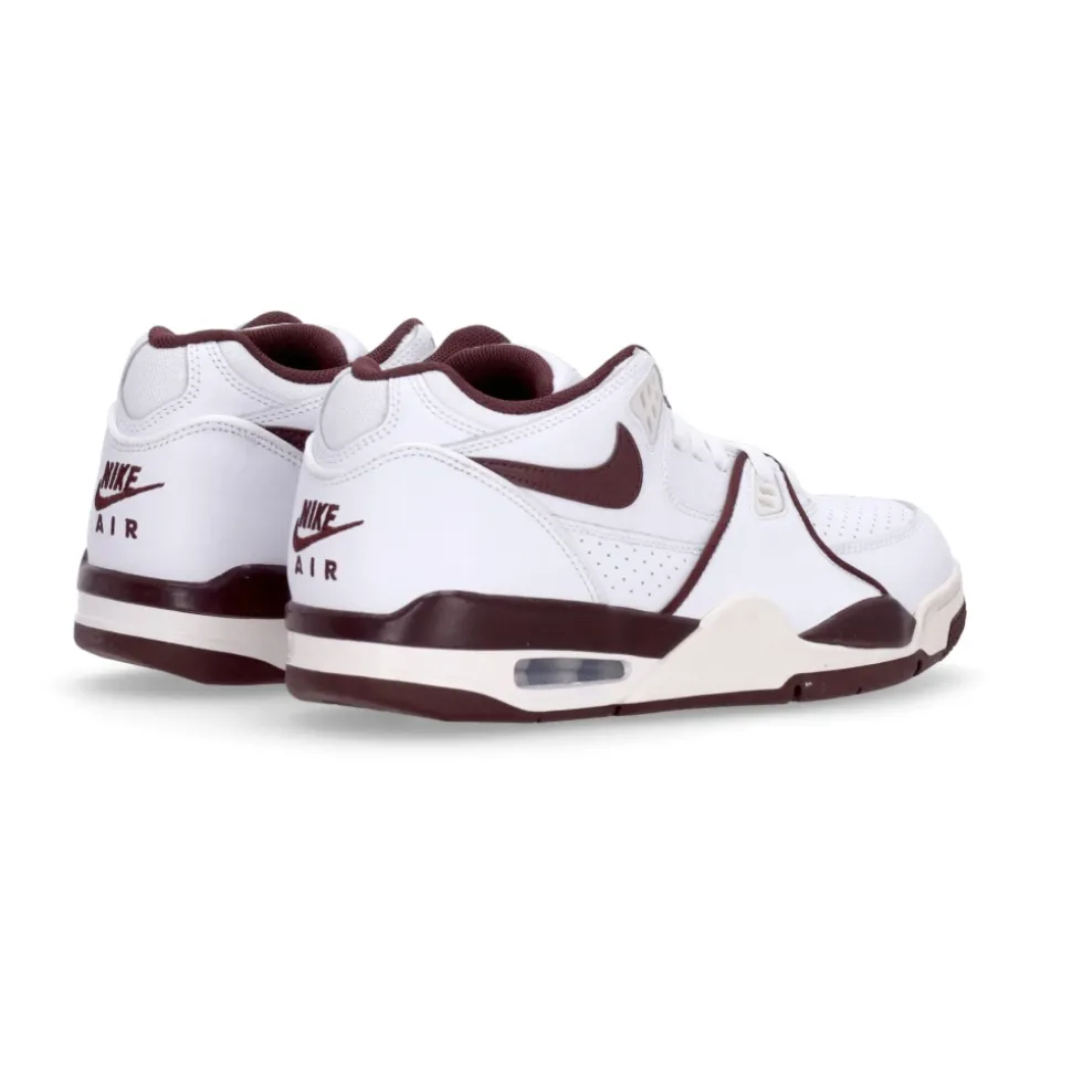 Niski Biało-Bordowy Sneaker w Stylu Flight