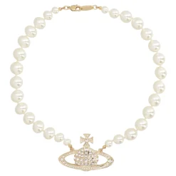 One Row Pearl Bas Relief Choker