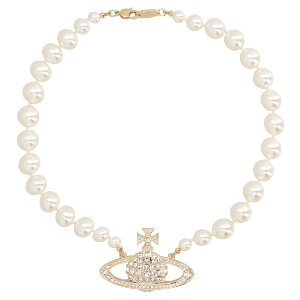 One Row Pearl Bas Relief Choker