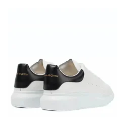 Oversized White/Black Leather low-top sneakers