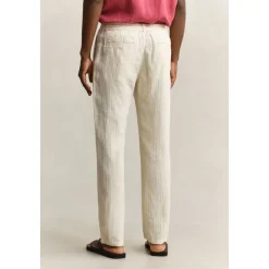 Pantaloni in lino a righe