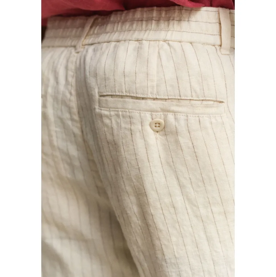 Pantaloni in lino a righe