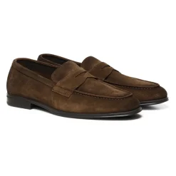 Półbuty typu Penny Moccasin z zamszu