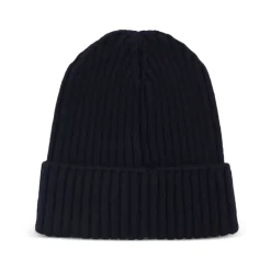 Prążkowana wełniana czapka beanie z logo