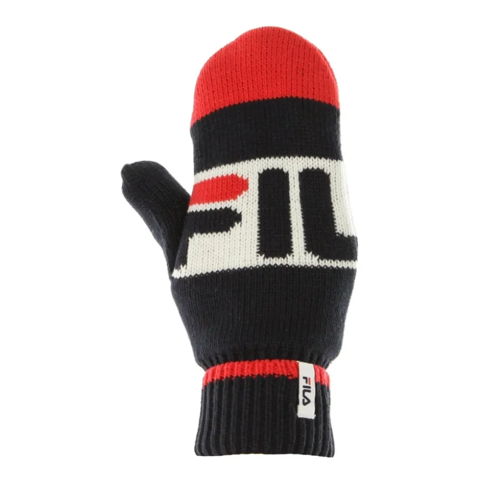 Rekawiczki Meskie Intarsia Czarne/Czerwone/Biale
